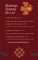 Menu của Massage Sammy Menu của Massage Sammy